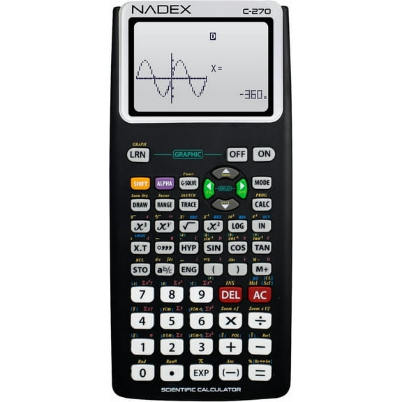 Scientific Calculator with Graph Functions for College and High School Students, Engineering, Advanced Mathematics, Calculus, Algebra, Geometery, Trigonometry, Statistics, Physics, Chemistry - Black