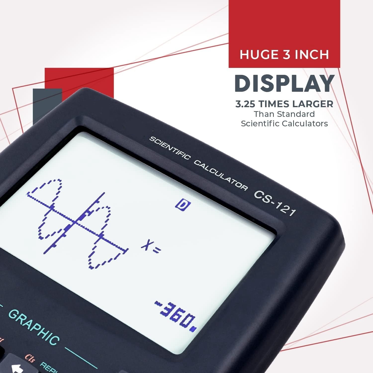 Scientific Calculator with Graphic Functions, Multiple Modes with Intuitive Interface, Perfect for Beginner and Advanced Courses, High School or College, 2 Pack, CS-121