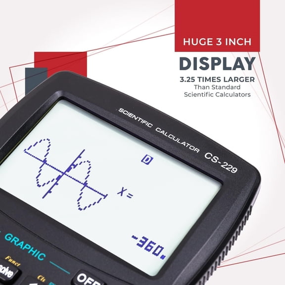 CS229 Scientific Calculator with Graphics Functions, Multiple Modes with Intuitive User Interface for Beginners and Advanced Courses