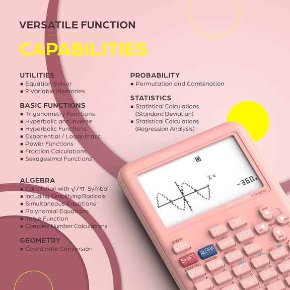 Scientific Calculator with Graphing Functions, Multiple Modes, 360 Functions, Large Screen, Intuitive Interface for Beginners, High School & Advanced Courses, TS-259