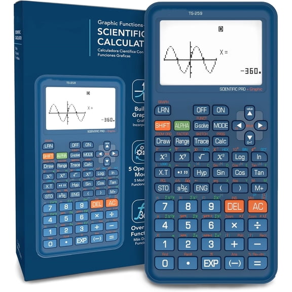 Scientific Calculator with Graphing Functions, Multiple Modes, 360 Functions, Large Screen, Intuitive Interface for Beginners, High School & Advanced Courses, TS-259