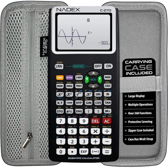 Scientific Calculator with Graphing, Includes Carrying Case, for Colle and High School Students, Calculus, Albra, ometry, Trigonometry, Statistics, Physics, Chemistry,