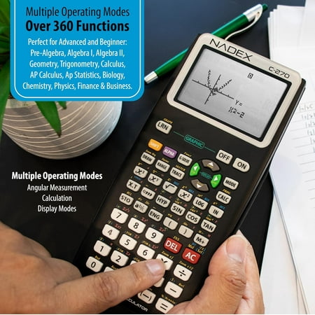 Scientific Calculator with Graphing, Includes Carrying Case, for College and High School Students, Calculus, Algebra, Geometry, Trigonometry, Statistics, Physics, Chemistry, Black