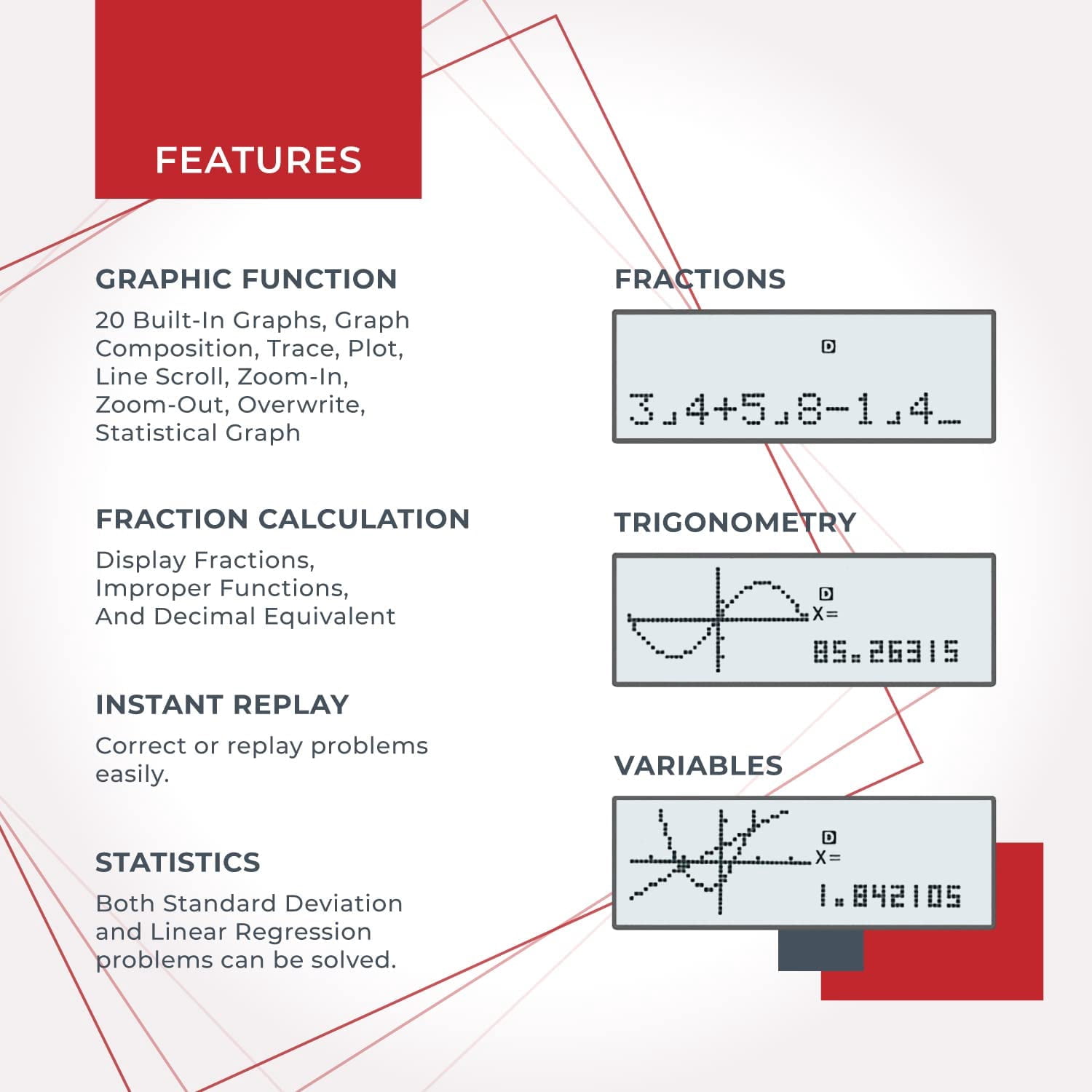 Scientific Calculator with Graphic Functions, Multiple Modes with