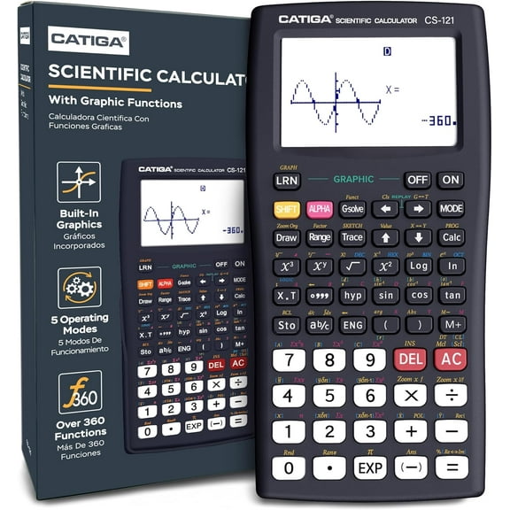 Scientific Calculators with Graphic Functions, Graphing Calculators with Multiple Modes, Scientific Calculators for Students, High School or College Courses, Calculadora Cientifica, CS-121