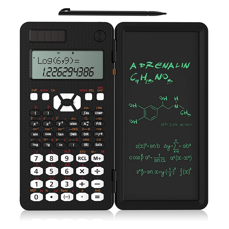 Scientific Calculators with Writing Tablet,Solar Energy LCD Science
