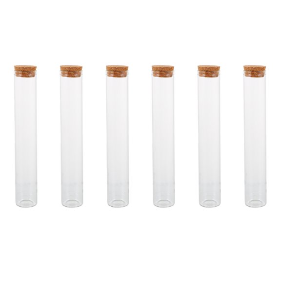 NIAIZEK Glass Test Tubes with Wooden Stoppers for Lab and Home Use 6Pcs