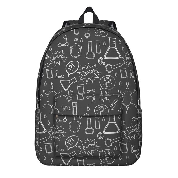 Scientific Formula Backpack, Biology Student Design, Laboratory Experiment School Bag, Science Rules Travel Daypack