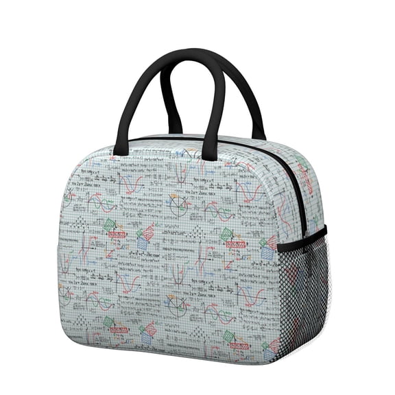 Scientific Formula Design Insulated Lunch Bag Reusable Thermal Cooler Tote for School Lunch and Short-Distance Travel