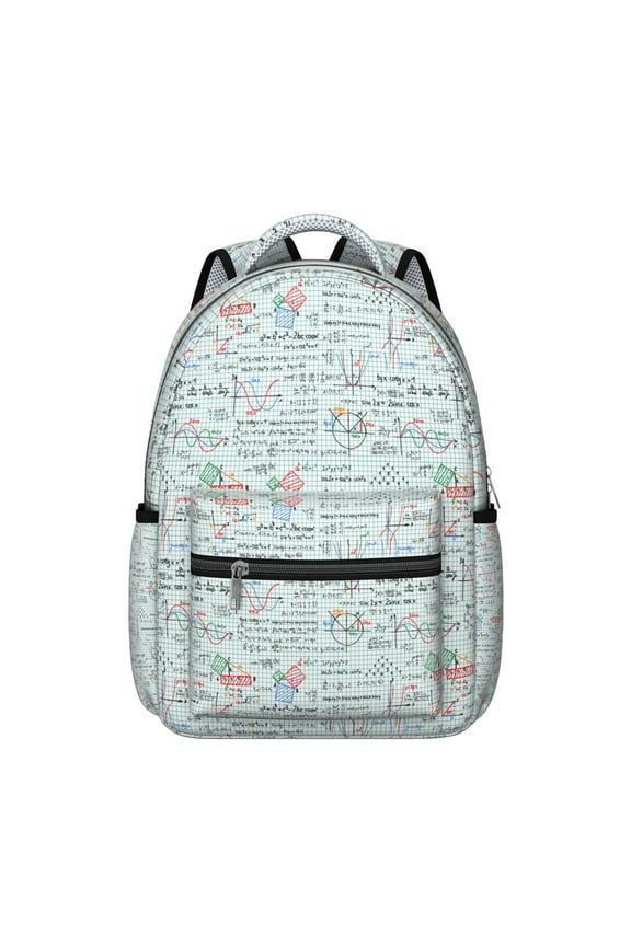Scientific Formula Technology Students Backpack Educational Wall Science Classroom School Bag with Chemistry Physics Biology Design, Lightweight and Adjustable Strap