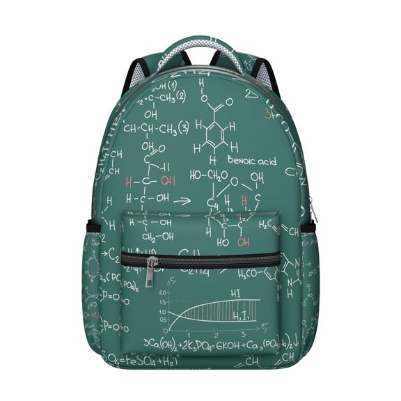 Scientific Formula Themed Waterproof Backpack - Durable & Lightweight School Bag for Teens & College Students