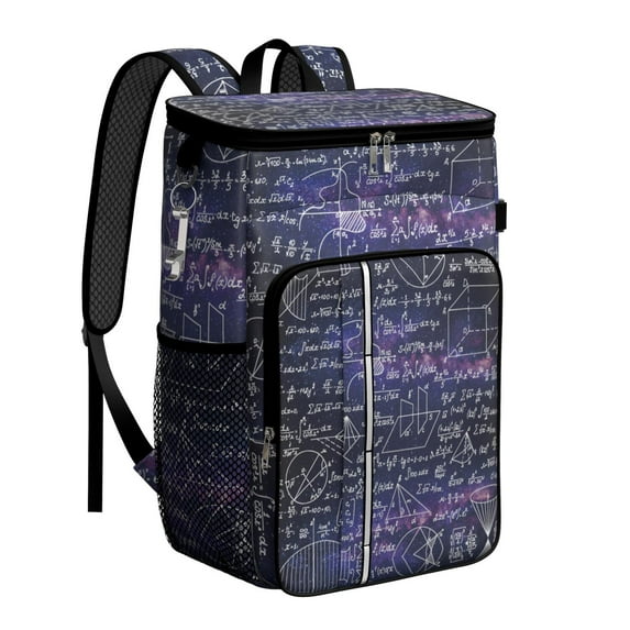 Scientific Formula and Laboratory Print Cooler Backpack, Insulated Leakproof Bag for School, Outdoor, and Study Travel