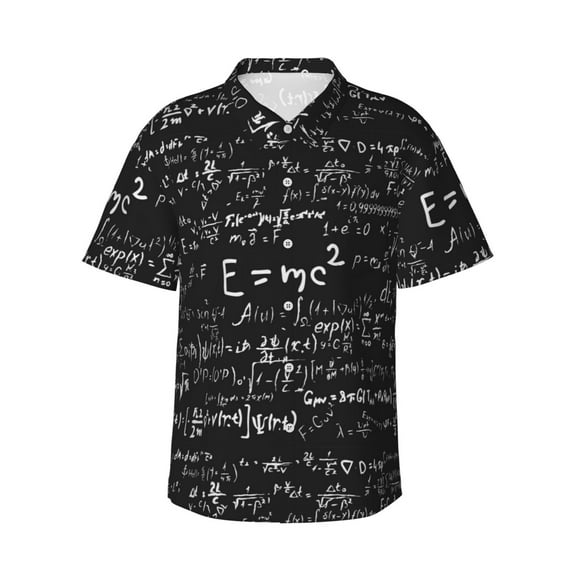 Scientific Formulas Men's 3d Print Casual Button Down Shirts, Novelty Hawaiian Short Sleeves 3xl