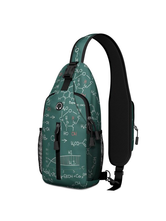 Scientific Knowledge Design Sling Backpack, Science Classroom Crossbody Daypack for Teachers and Students
