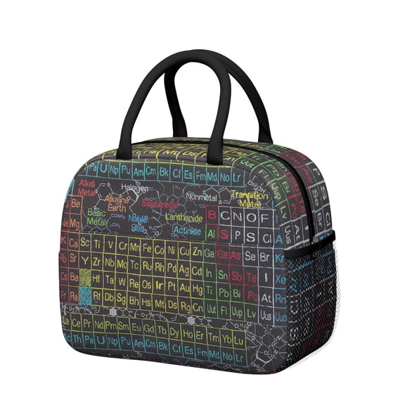 Scientific Knowledge Insulated Lunch Tote – Educational Reusable Thermal Cooler Bag for Outdoor Activities Work and Study
