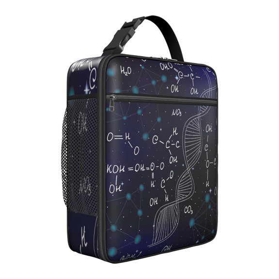 Scientific Knowledge Lunch Bag – Cute Insulated Bento Tote with Lab Equipment & Formula Design, Waterproof Thermal Cooler for Teachers, Students, and Science Classroom Use