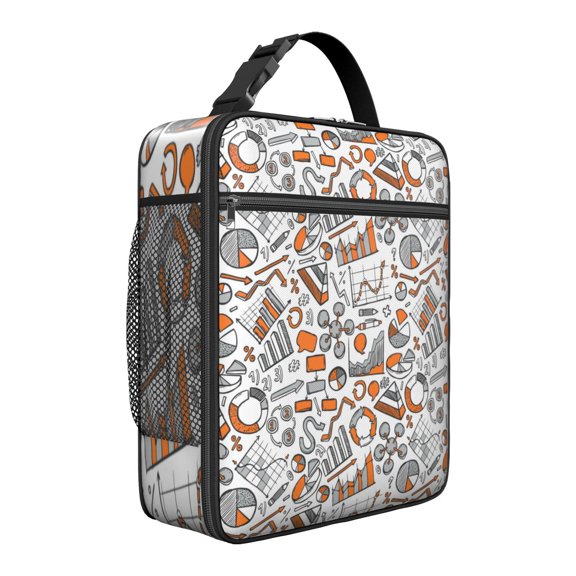 Scientific Knowledge Lunch Bag – Cute Insulated Bento Tote with Lab Equipment & Formula Design, Waterproof Thermal Cooler for Teachers, Students, and Science Classroom Use