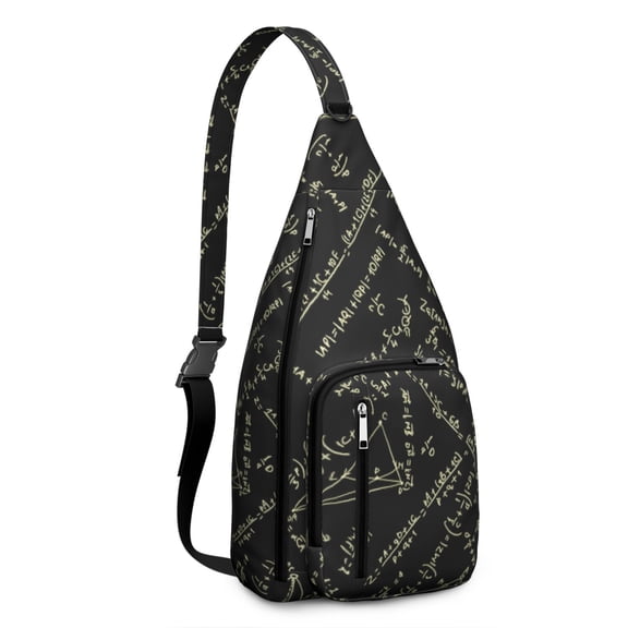 Scientific Knowledge Sling Backpack&nbsp;- Retro Laboratory Equipment Pattern, Water-Resistant Shoulder Pack for Everyday Use