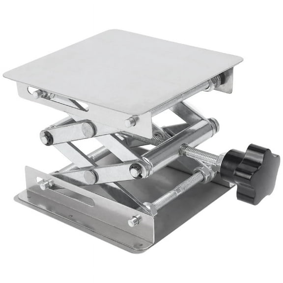 Scientific Lab Jack-100 x 100mm Stainless Steel Lab Stand Table Rack Scissor Lab-Lift Lifter for Science Experiment,1x Laboratory lifting platform,Silver