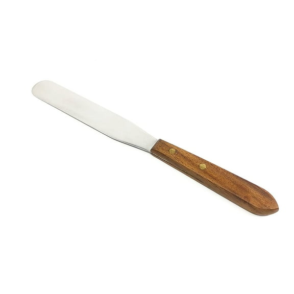 Scientific Labwares Lab Spatula, Wood-Handled, 6" Stainless Blade, Brass Rivets