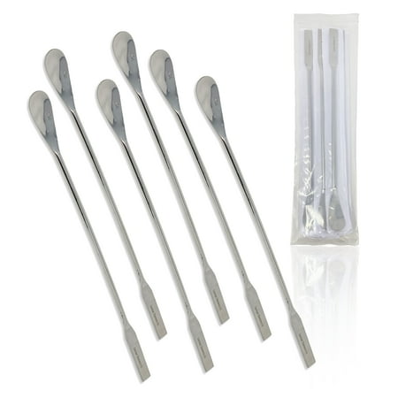 Scientific Labwares Stainless Steel Lab Spatula with Flat Square/Spoon Ends - 9 in. (6PK)