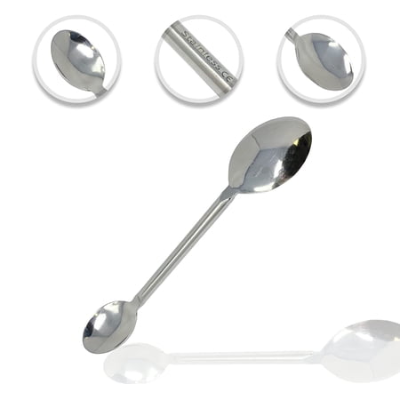 Scientific Labwares Stainless Steel Lab Spoon Scoop - Great for Powder and Grain handling, Laboratory General Sciences Education (Double Spoon)