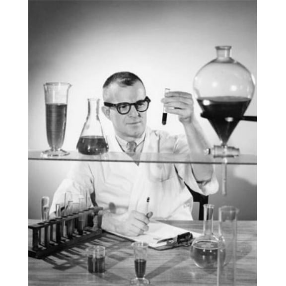 Scientist Examining Chemical in a Test Tube Poster Print - 18 x 24 in.