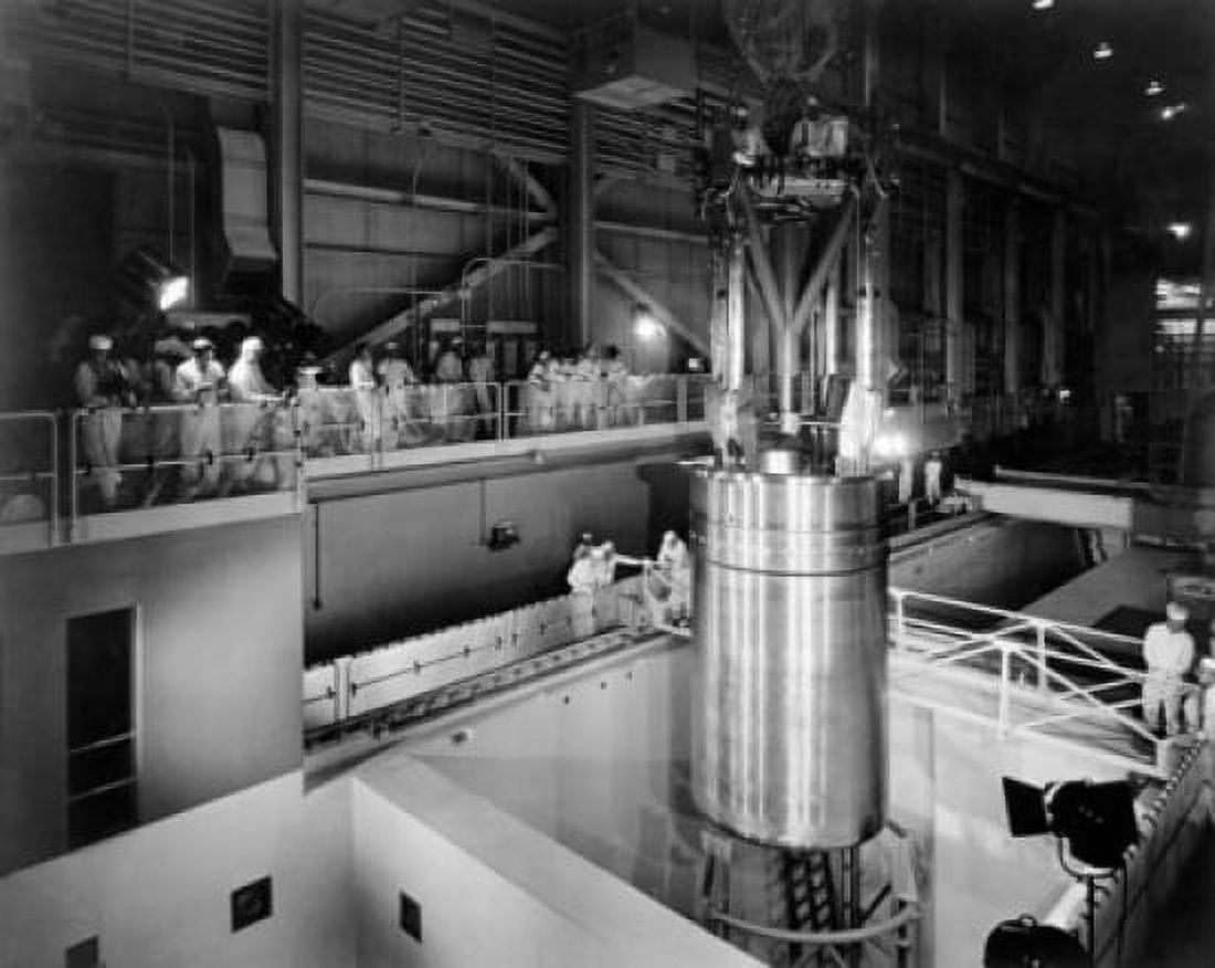 Scientists lowering the fuel core at an atomic electric generating station Shippingport Pennsylvania USA Canvas Art - (18 x 24)