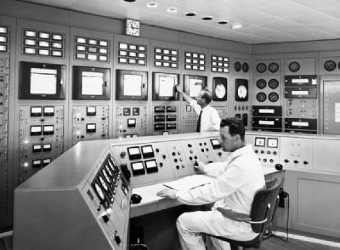 Scientists working in a control room of a laboratory Stockholm Sweden Canvas Art - (24 x 36)