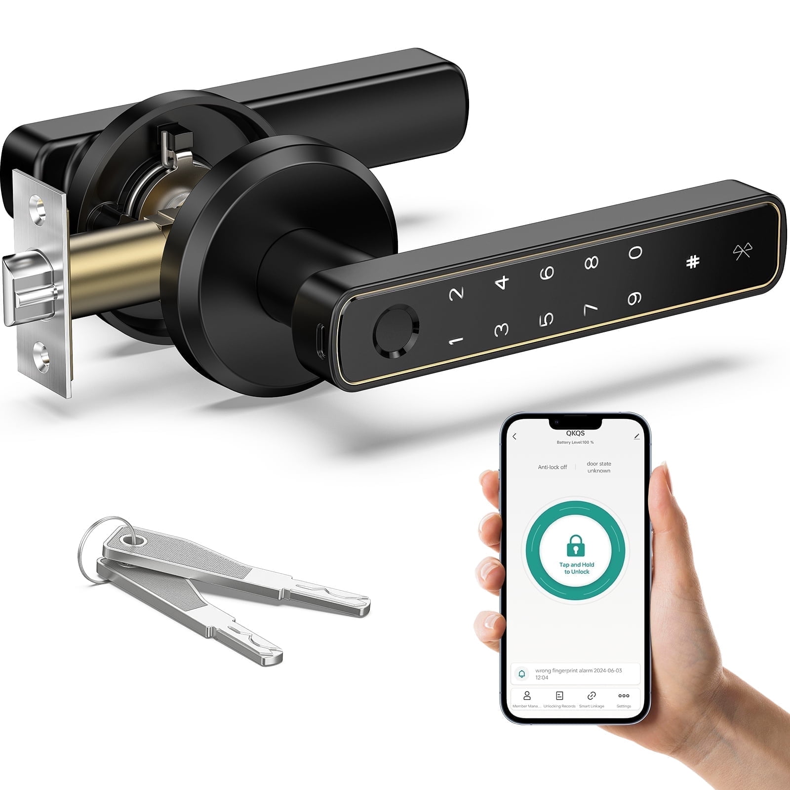 Photo inspiration: Gallery Detail: Scifil Fingerprint Door Lock 4 In 1 Smart Door Knob