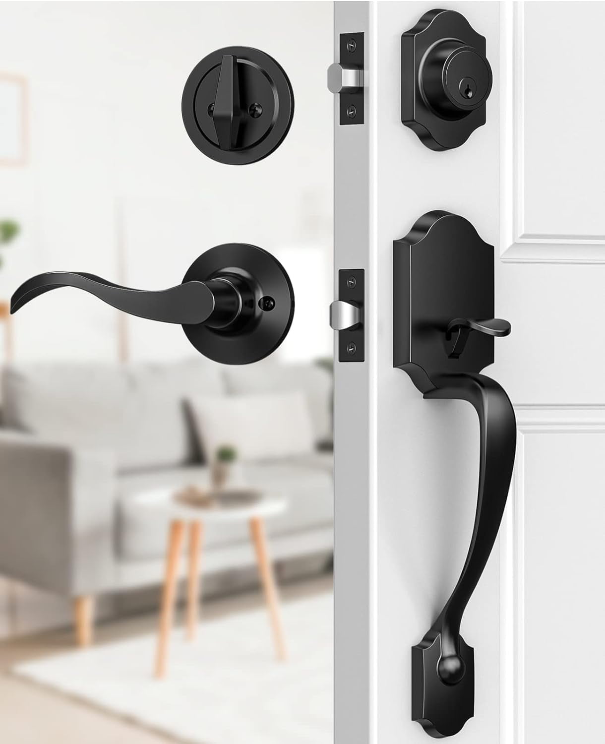 Exterior door handle with lock discount