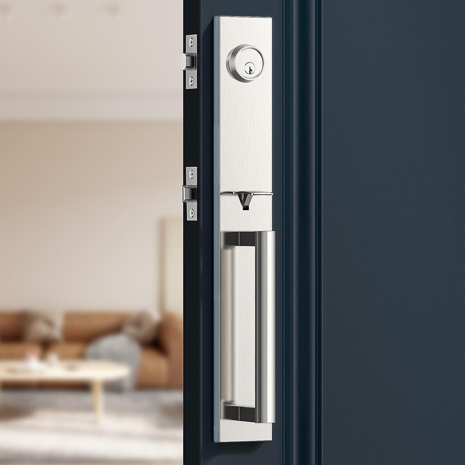 Scifil Front Door Lock Set, Full Escutcheon Front Door Handle Sets