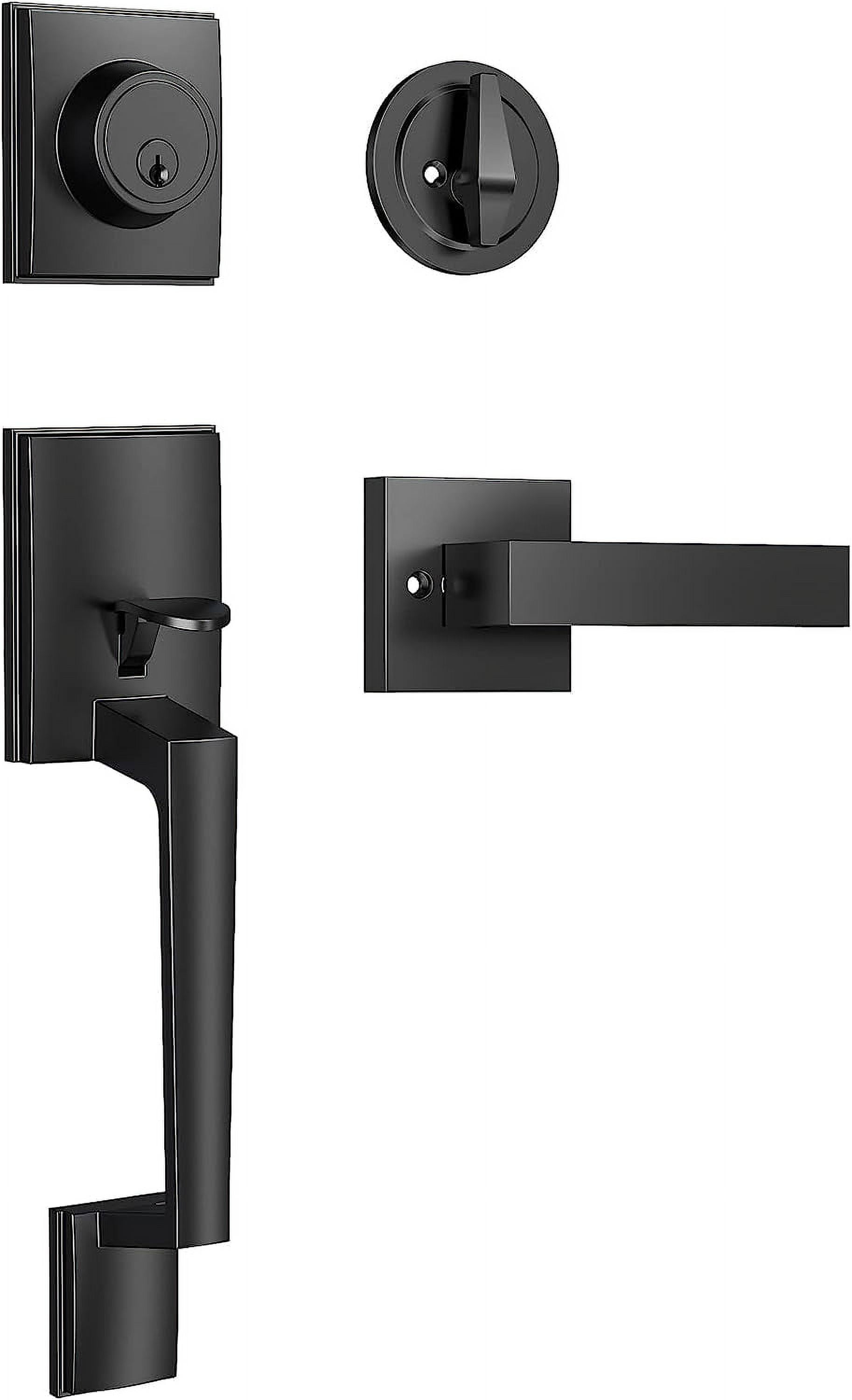 Scifil Exterior Front Door Lock Set, Matte Black, Key Single Cylinder