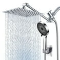 "Scilulu 10"" Rain Shower Head & Handheld Spray Combo with Adjustable Arm, High Pressure, Chrome