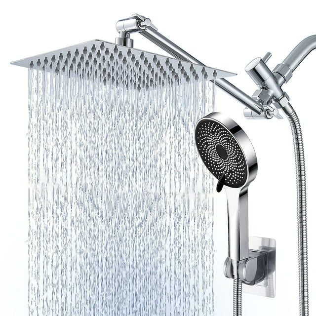 "Scilulu 10"" Rain Shower Head & Handheld Spray Combo with Adjustable