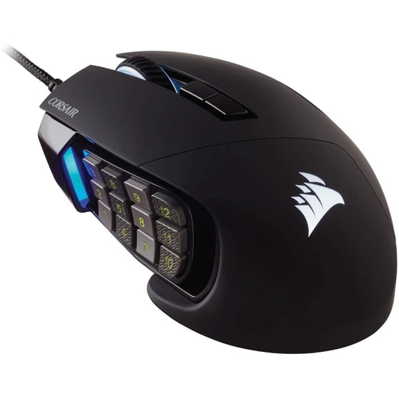 Scimitar RGB Elite Wired MOBA/MMO Gaming Mouse  18,000 DPI  17 Programmable Buttons  iCUE Compatible  PC, Mac, PS5, PS4, Xbox  Black