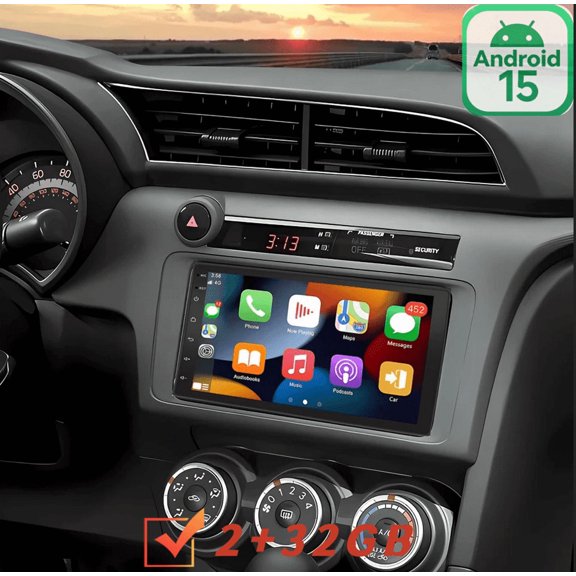 For Scion TC 2005-2016, Android 15 Car Stereo, 7 Inch Touchscreen Radio with Wireless CarPlay & Android Auto, 2+32GB, Includes AHD Backup Camera & Microphone