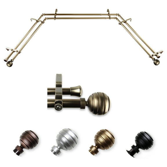 Scion Triple Curtain Rod 13/16 inch dia. 28-48" - Black