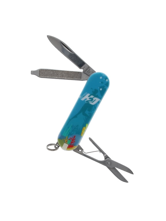 Multi-Tool Pocket Knife Item SHDA07 - Multi-Function Mini Folding Knife Novelty Keychain Ocean Theme - Tiny Multi Tool Pendant 1.25-Inch Blade