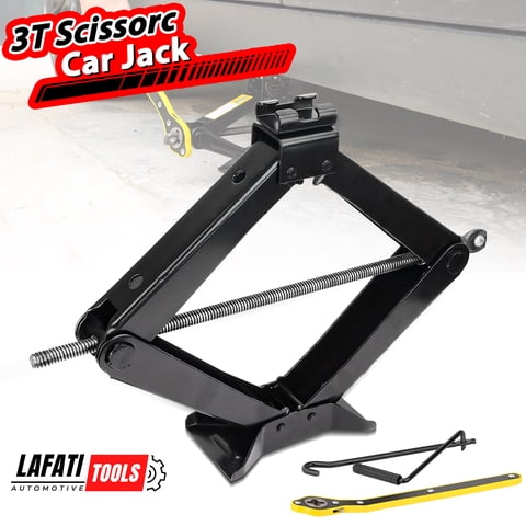 Scissor Car Jack - 3 Ton Car Jack with 3.9" to 17.2" Lifting Range, Includes Ratchet Handle and Hand Crank