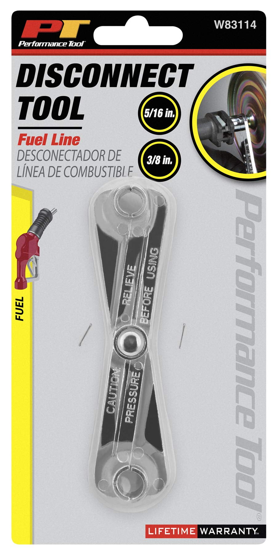 Scissor Fuel line Disconnect Tool, Silver (Sizes 5/16 and 3/8