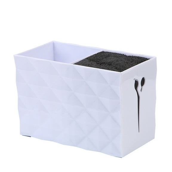 Scissor Holder Barber Shear Holder Box, Hair Salon Barber Supplies Acessories Tool Station Desk Organizer Case - White