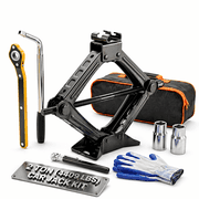Scissor Jack for Car 1.5 Ton (3306 lbs) Heavy-Duty Car Jack Kit, Universal Tire Jack Tool Kit - Portable Car Lift Jack with Ratcheting Handle and L-Wrench for Auto SUV MPV