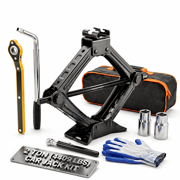 Scissor Jack for Car 1.5 Ton (3306 lbs) Heavy-Duty Car Jack Kit, Universal Tire Jack Tool Kit - Portable Car Lift Jack with Ratcheting Handle and L-Wrench for Auto SUV MPV
