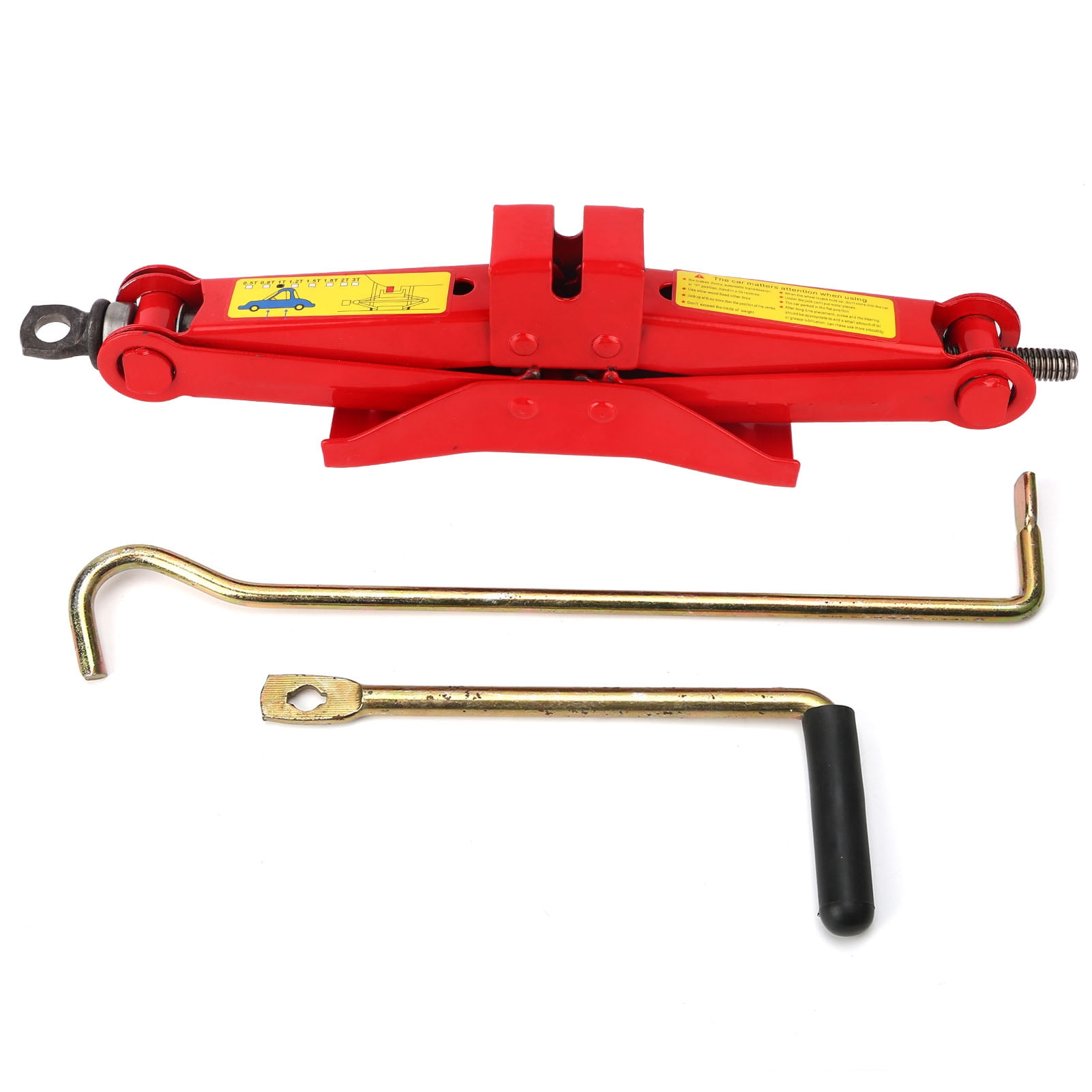 Scissor Jack Professional Car Trunk Tire Iron Handle Lifting Tool Red
