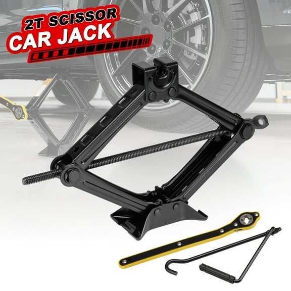 Scissor Jack for Cars - 2 Ton Car Jack with 3.9" to 15.2" Lifting Range, Includes Ratchet Handle and Hand Crank