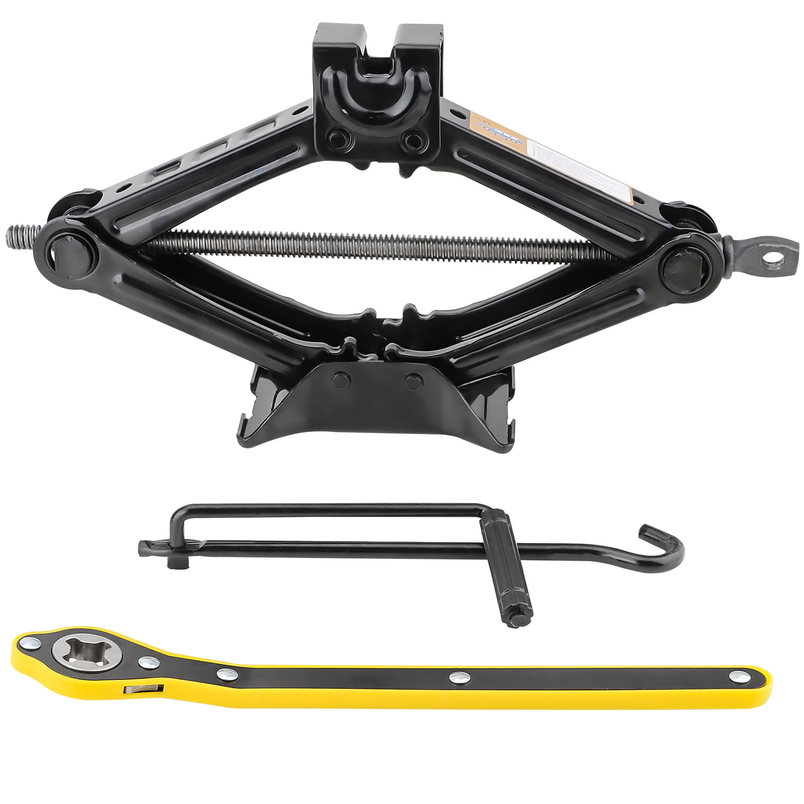 Walmart discounts of Scissor Jack for Cars - 2 Ton Car Jack with 3.9" to 15.2" Lifting Range, Includes Ratchet Handle and Hand Crank