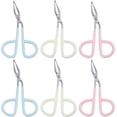 thumbnail image 1 of Scissor Shaped Eyebrow Tweezers Straight Tip Tweezers Scissors Handle Tweezers for Women Professional, 6PCS (Random Color), 1 of 5