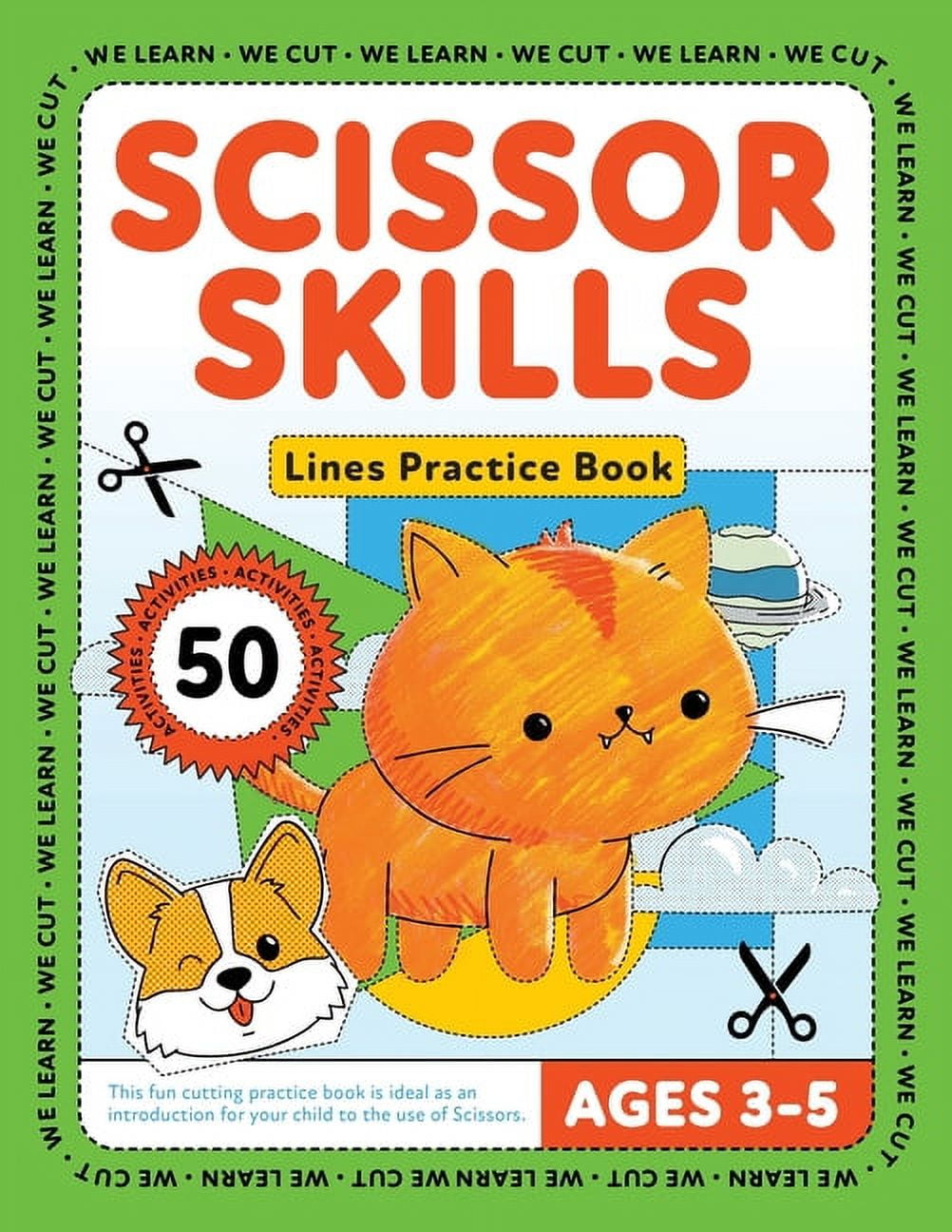 Scissor Skills Lines Fun Scissor Skills Activity Pad, 50 Cutting