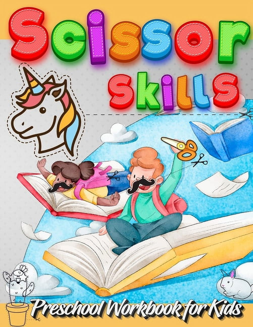 Ruige Scissor Skills Preschool Activity Book: Learn to Cut Lines Shapes Fruits Animals | Fun Cutting & Coloring Book for Kids | Preschool Learning